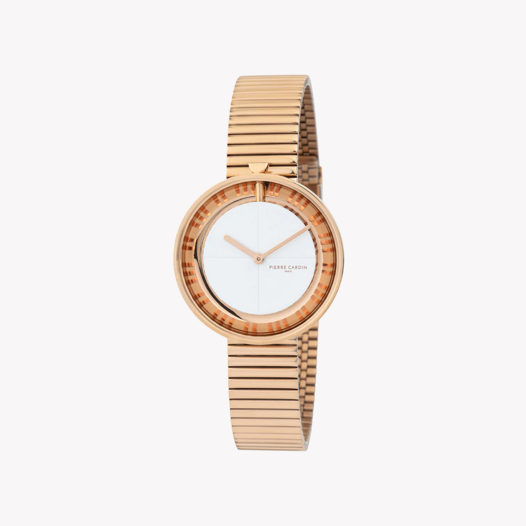 Pierre Cardin Women's Rose Gold Watch, White Dial | Cma.0017-0