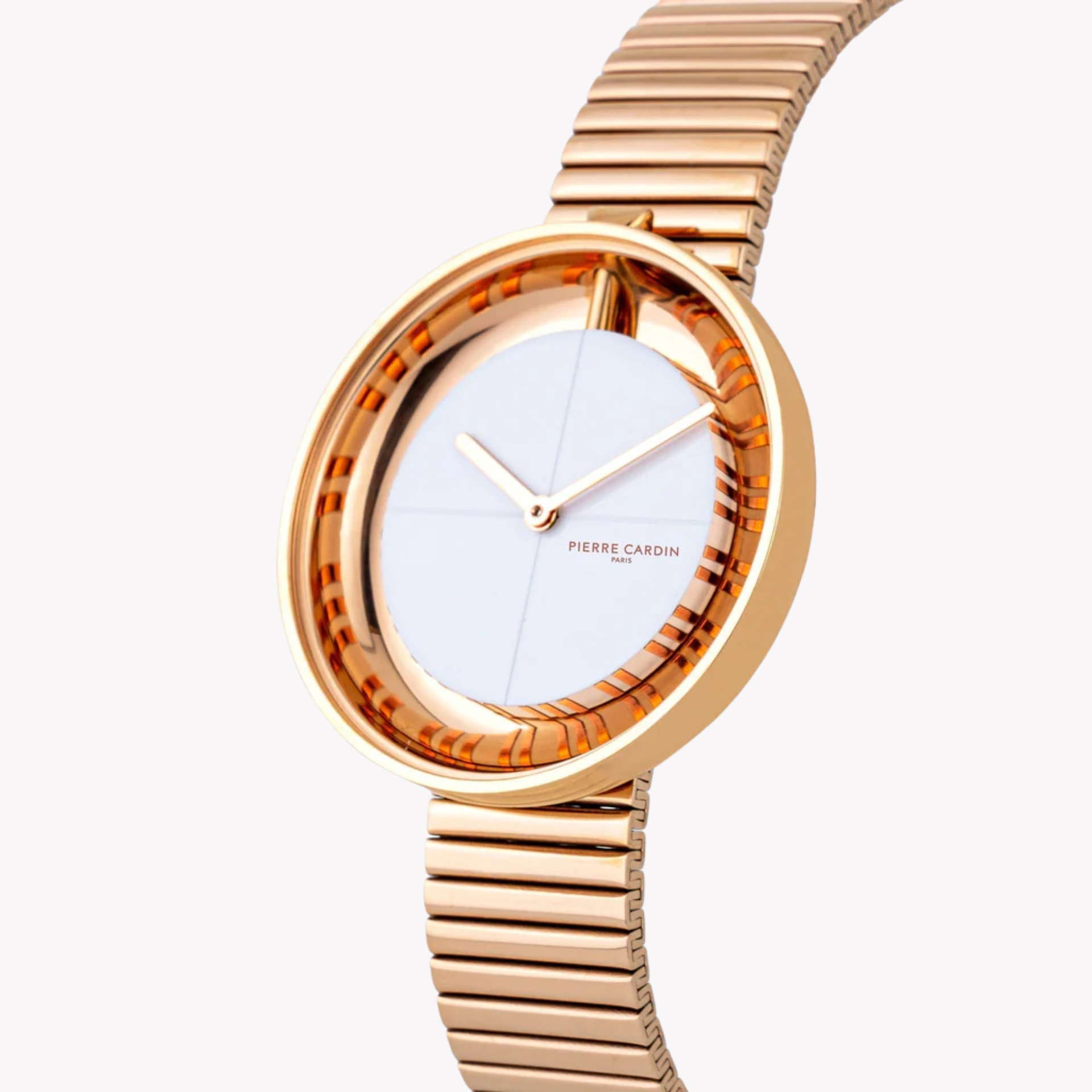 Pierre Cardin Women's Rose Gold Watch, White Dial | Cma.0017-1