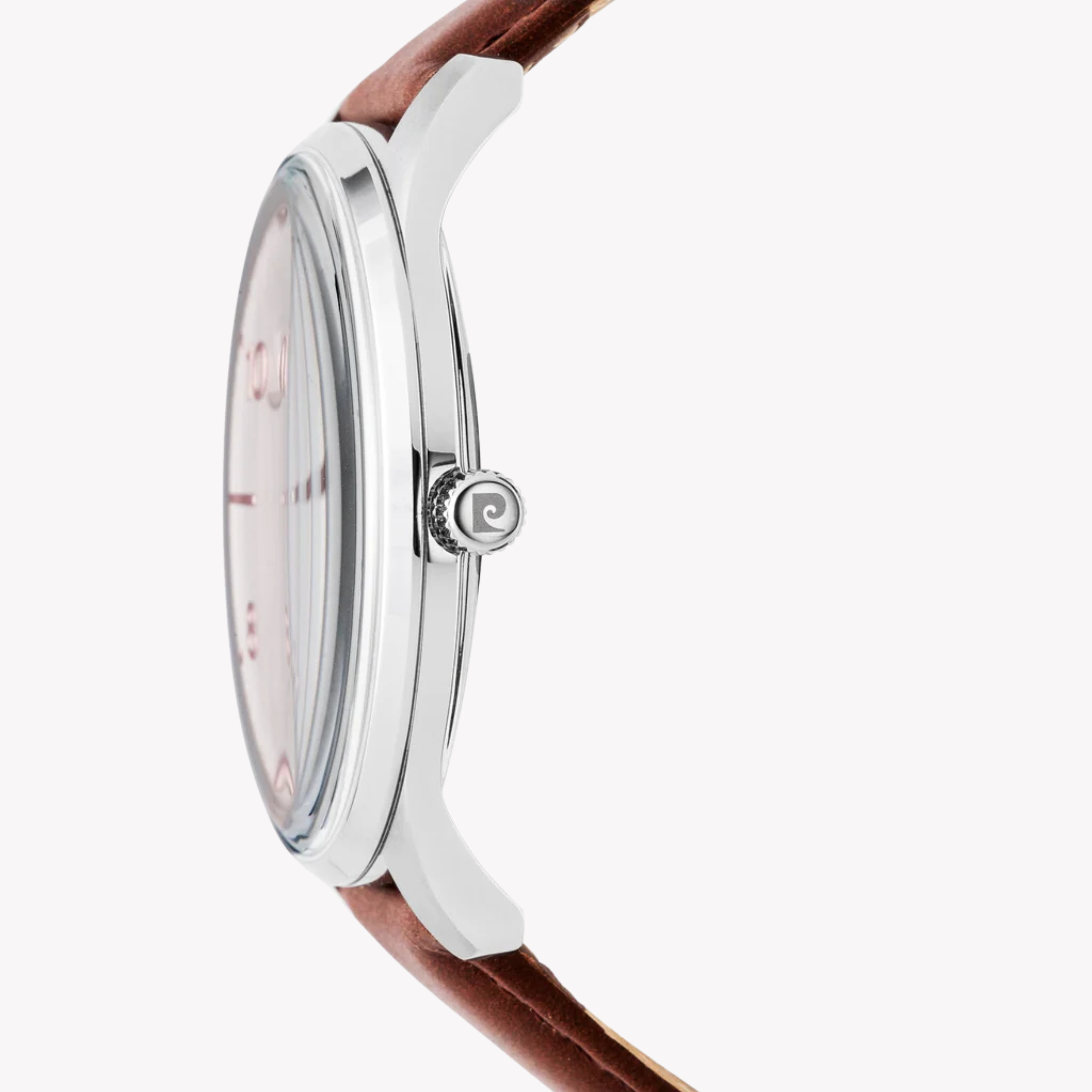 Pierre Cardin Men's Brown Leather Watch, Rose Dial | Pc902671f130-2