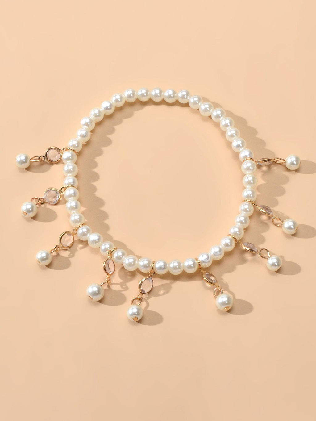 Beach Elastic Imitation Pearl Bead Charm Anklet Foot Chain Bracelet Jewelry Gift-4