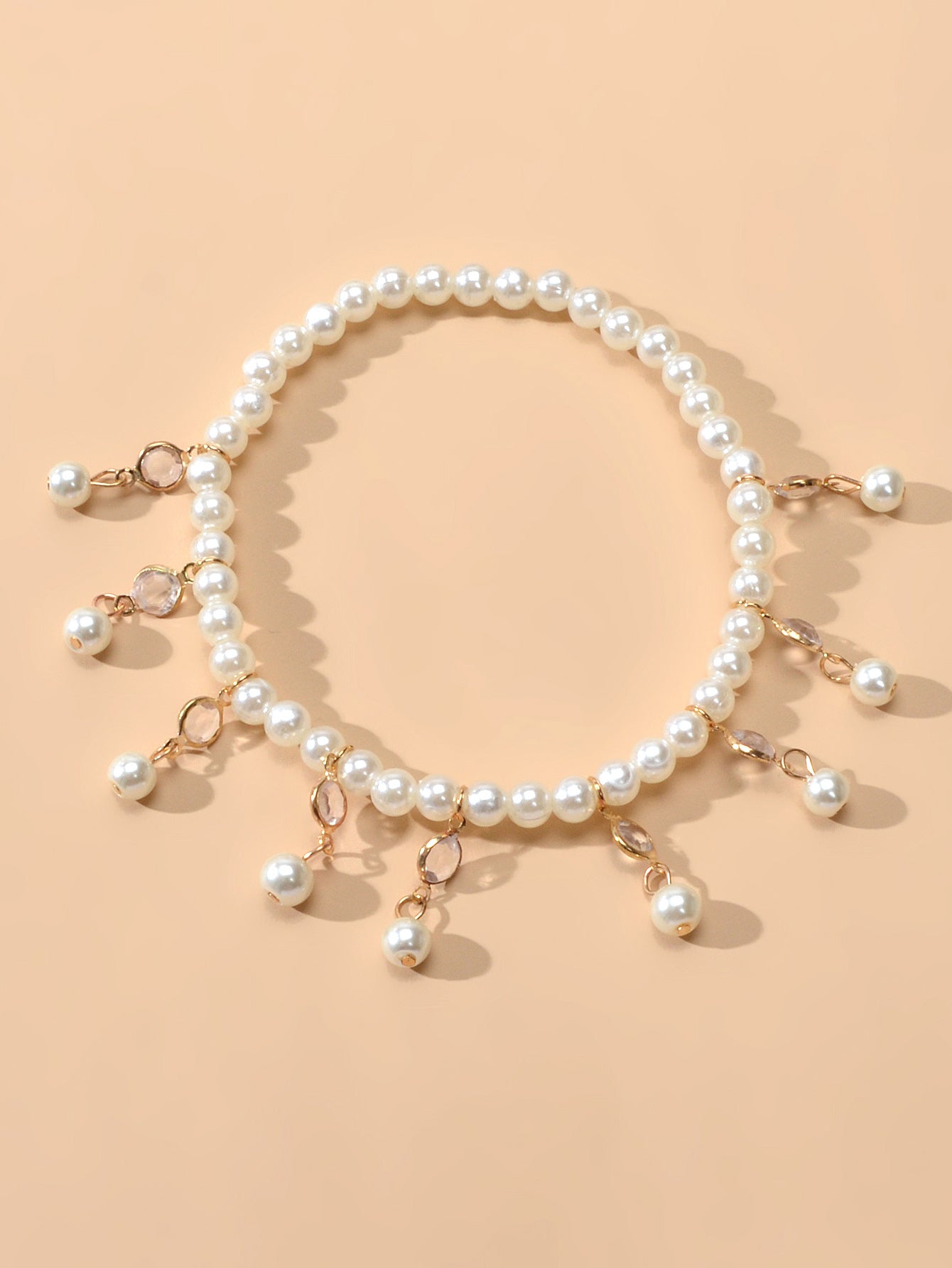 Beach Elastic Imitation Pearl Bead Charm Anklet Foot Chain Bracelet Jewelry Gift-4