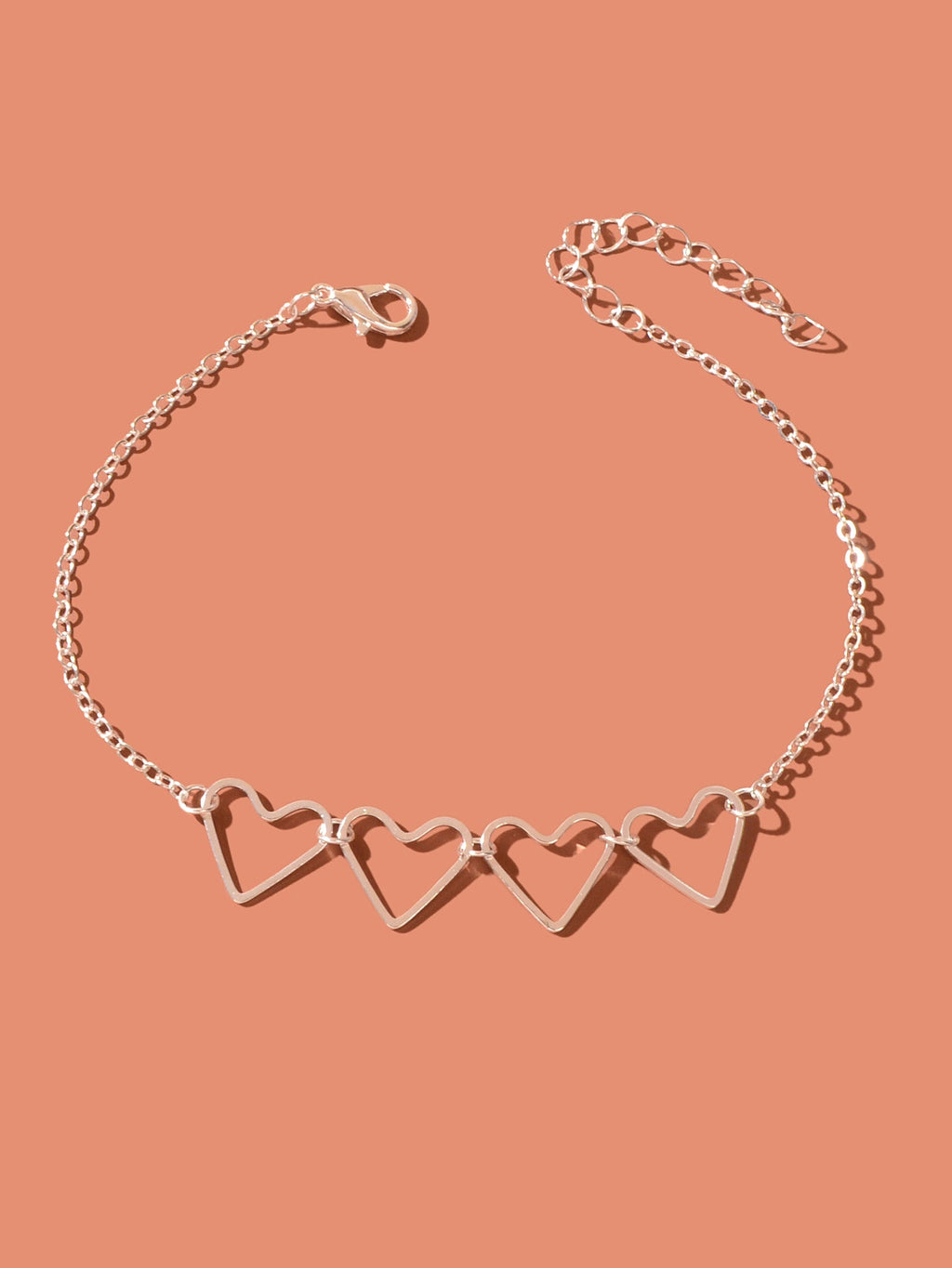 Hollow Heart Charm Adjustable Anklet Beach Accessories Minimalist Foot Jewellery-1