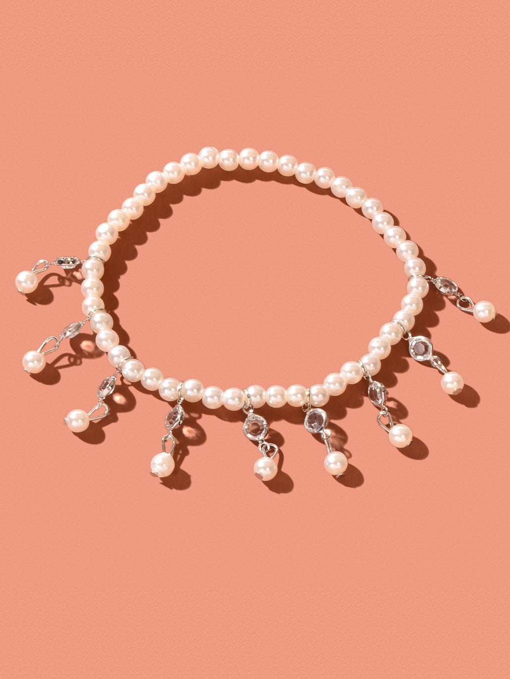 Beach Elastic Imitation Pearl Bead Charm Anklet Foot Chain Bracelet Jewelry Gift-0