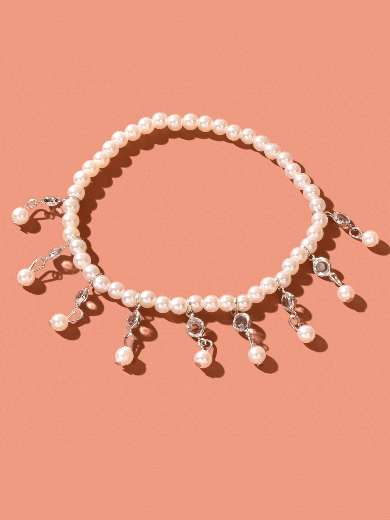 Beach Elastic Imitation Pearl Bead Charm Anklet Foot Chain Bracelet Jewelry Gift-0