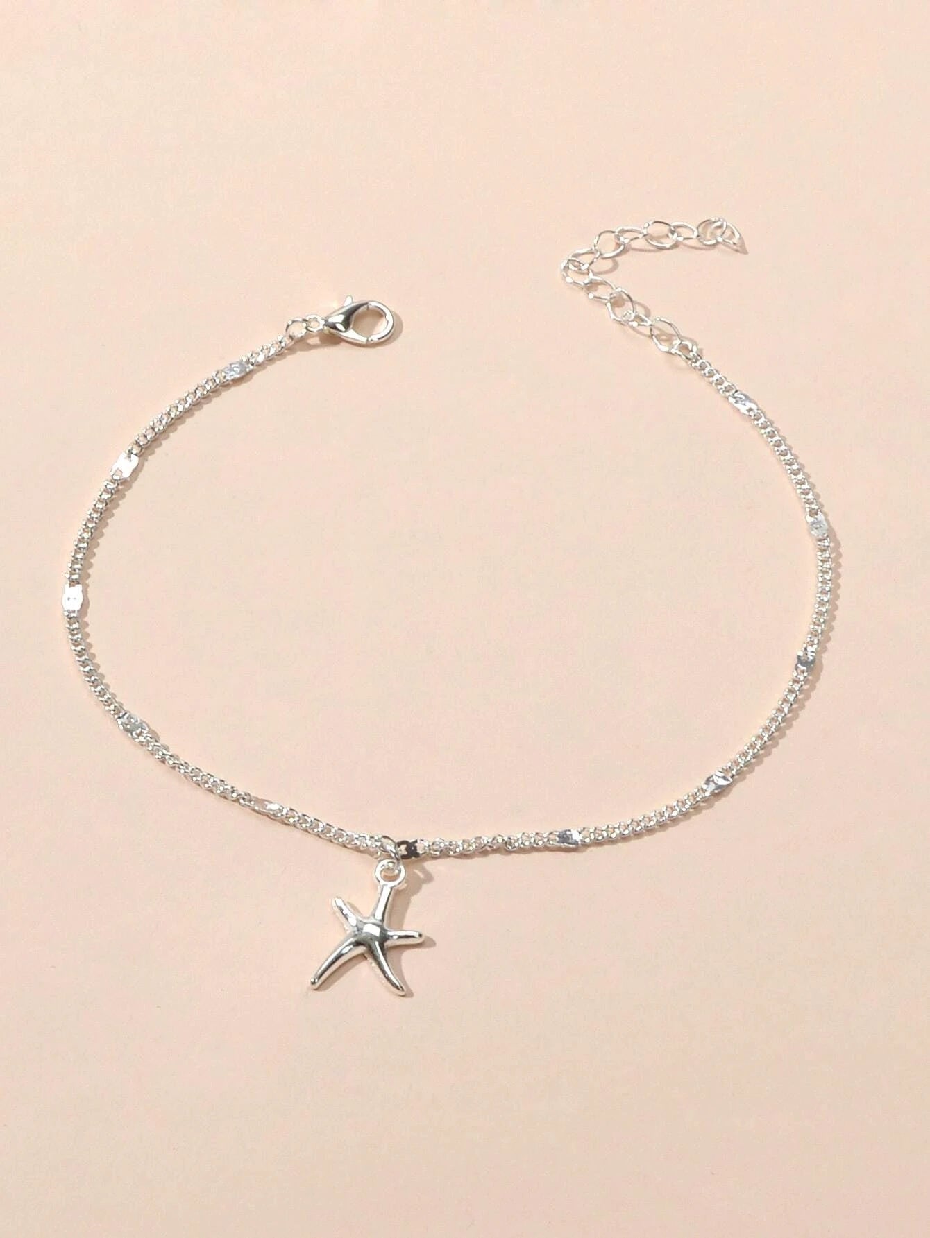 2pcs Fashion Foot Beach Jewellery Silver Chain Tassel Starfish Charm Anklet Gift-2