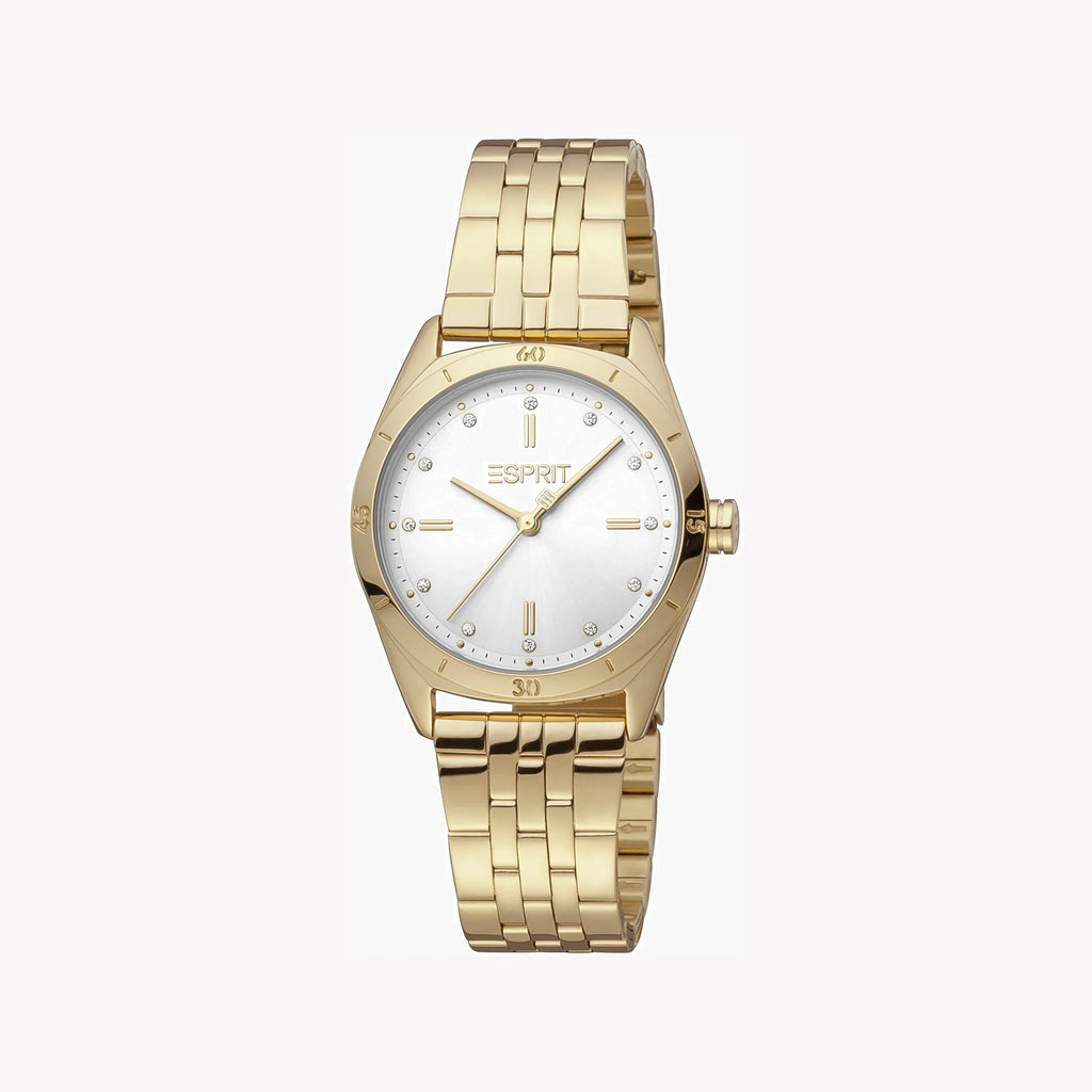 Esprit Women's Gold Stainless Steel Watch, Silver Dial | Es1l131m0015-0