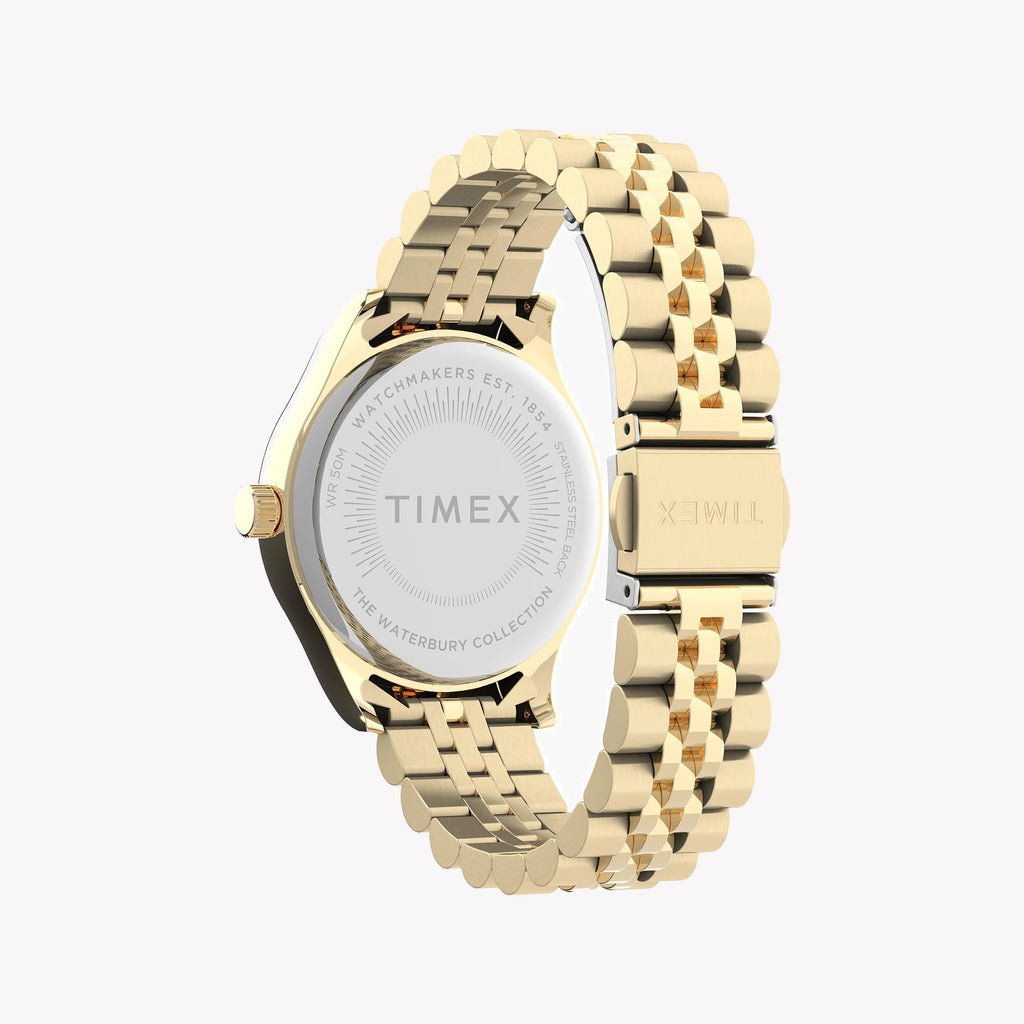 Timex Women's Gold Stainless Steel Watch, Off White Dial | Tw2u23200-4