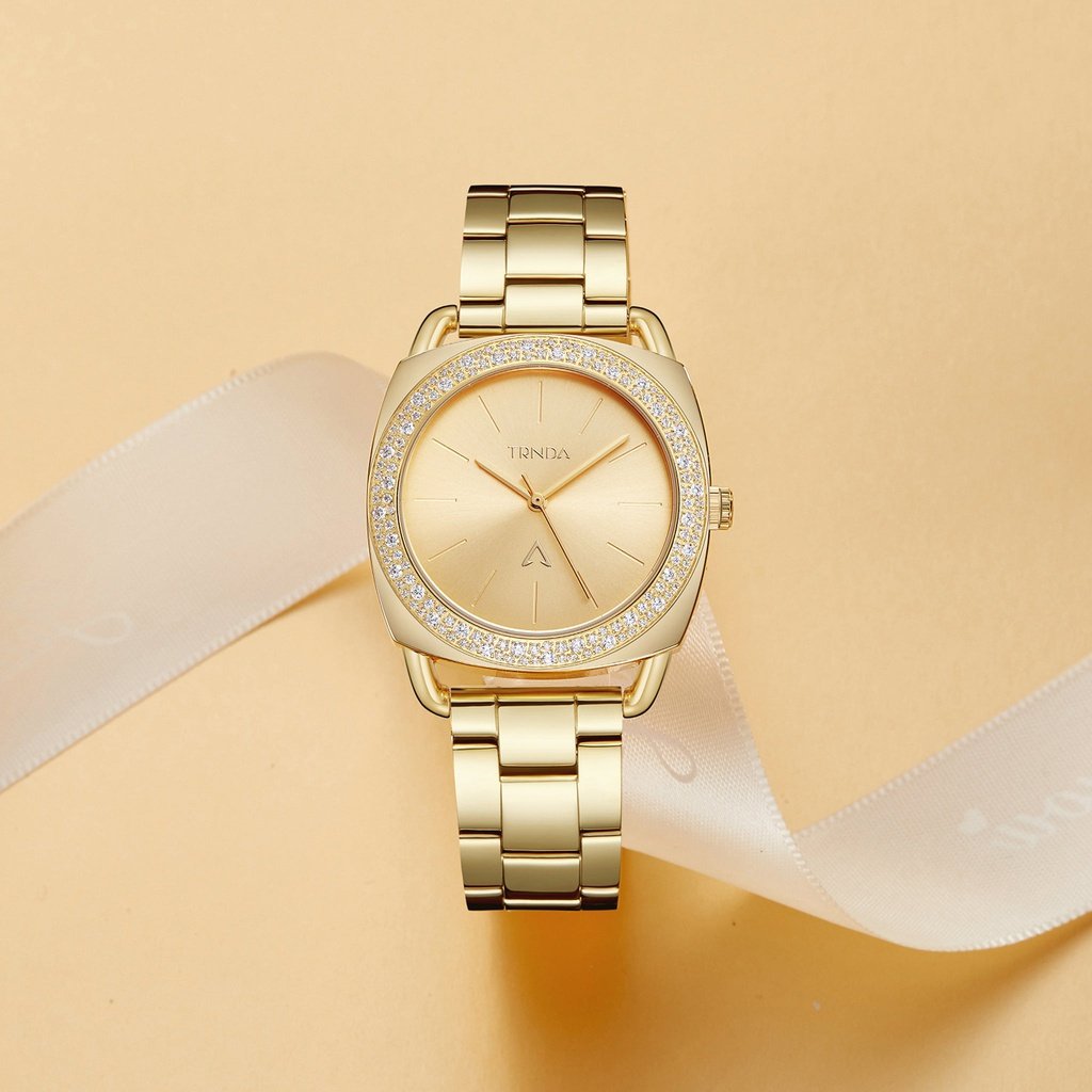 Trnda Women's Gold Stainless Steel Watch, Gold Dial | Trnda35.8-4