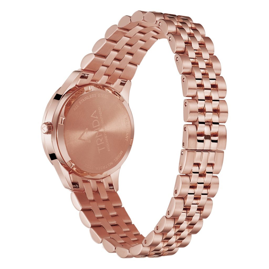 Trnda Women's Rose Gold Stainless Steel Watch, Silver Dial | Trnda-32mm-3