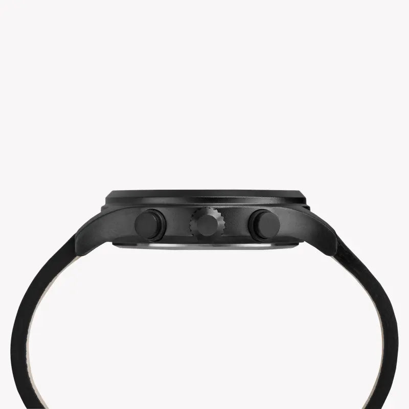 Timex Men's Black Leather Watch, Black Dial | Tw2r47500-1