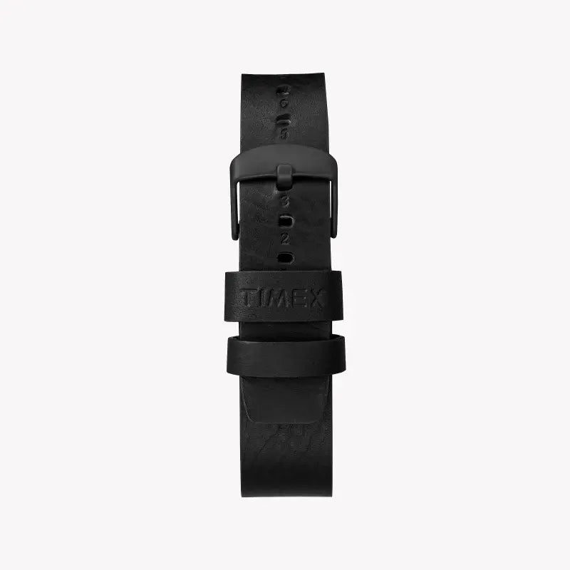 Timex Men's Black Leather Watch, Black Dial | Tw2r47500-2