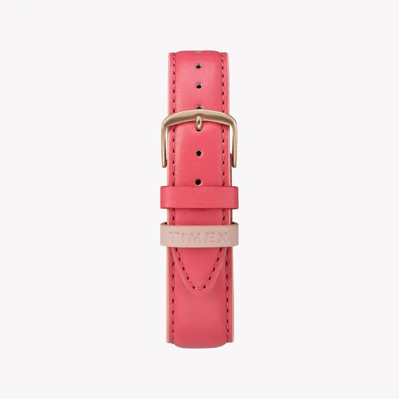 Timex Women's Pink Leather Watch, Off White Dial | Tw2r62500-2
