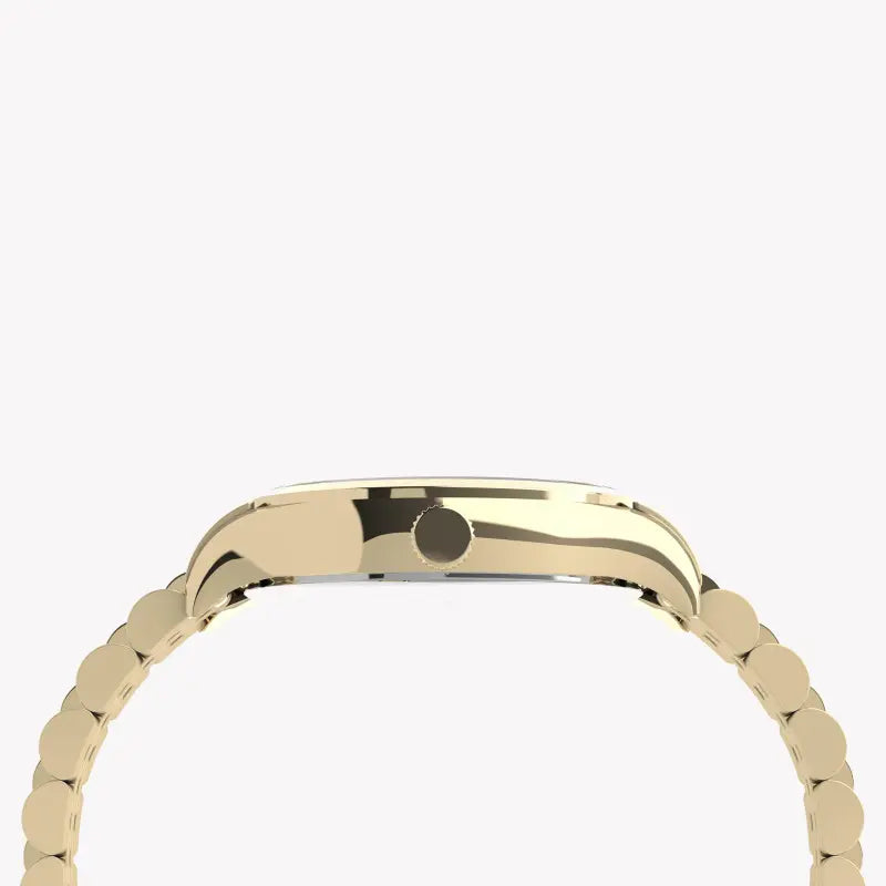 Timex Women's Gold Stainless Steel Watch, Off White Dial | Tw2u23200-1