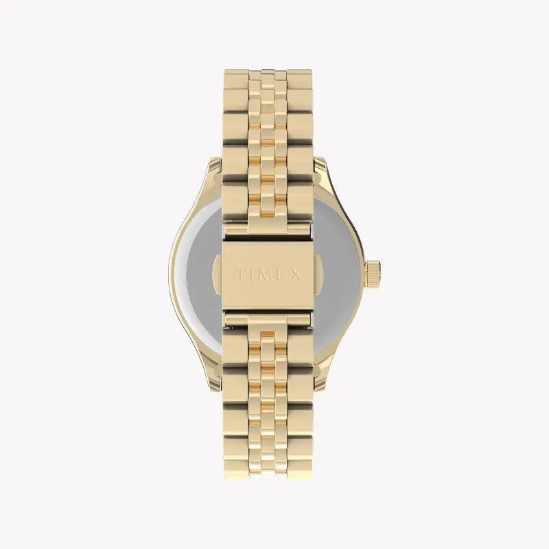 Timex Women's Gold Stainless Steel Watch, Off White Dial | Tw2u23200-3