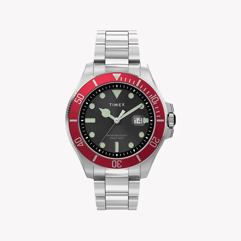 Timex Men's Silver Stainless Steel, Black Dial | Tw2u41700-0