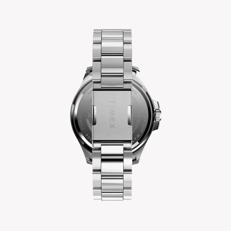 Timex Men's Silver Stainless Steel, Black Dial | Tw2u41700-2