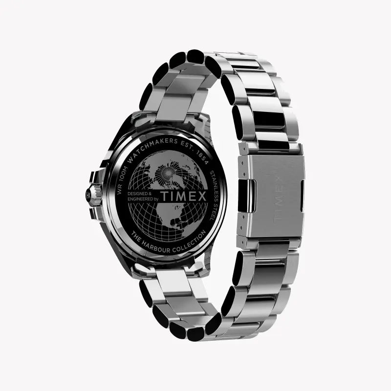 Timex Men's Silver Stainless Steel, Black Dial | Tw2u41700-3