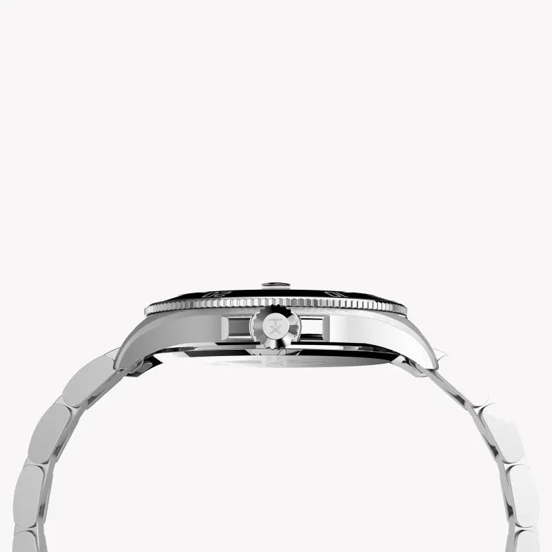 Timex Men's Silver Stainless Steel Watch, Black Dial | Tw2u41800-1