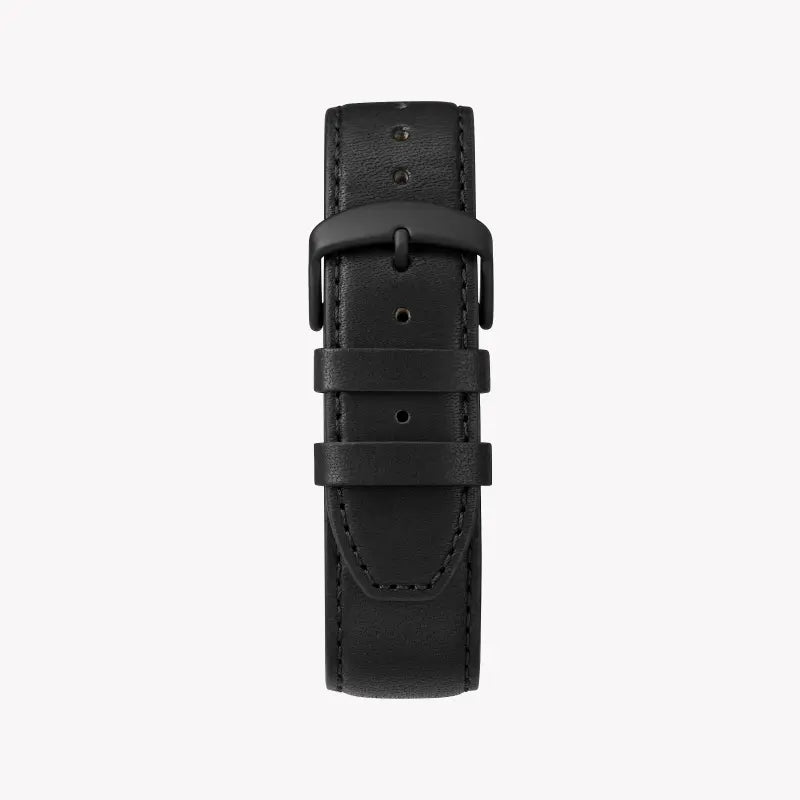 Timex Men's Black Leather Watch, Black Dial | Tw4b14700-2