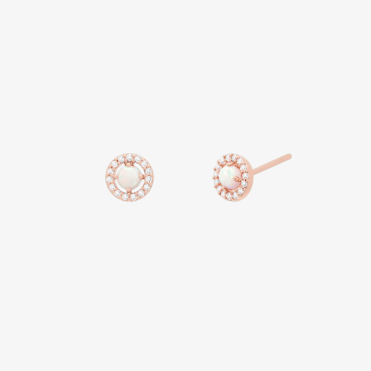 Opal cubic stud earrings-6