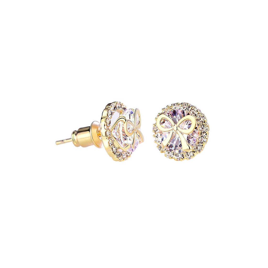 Gifted Bow Gold Earrings-1