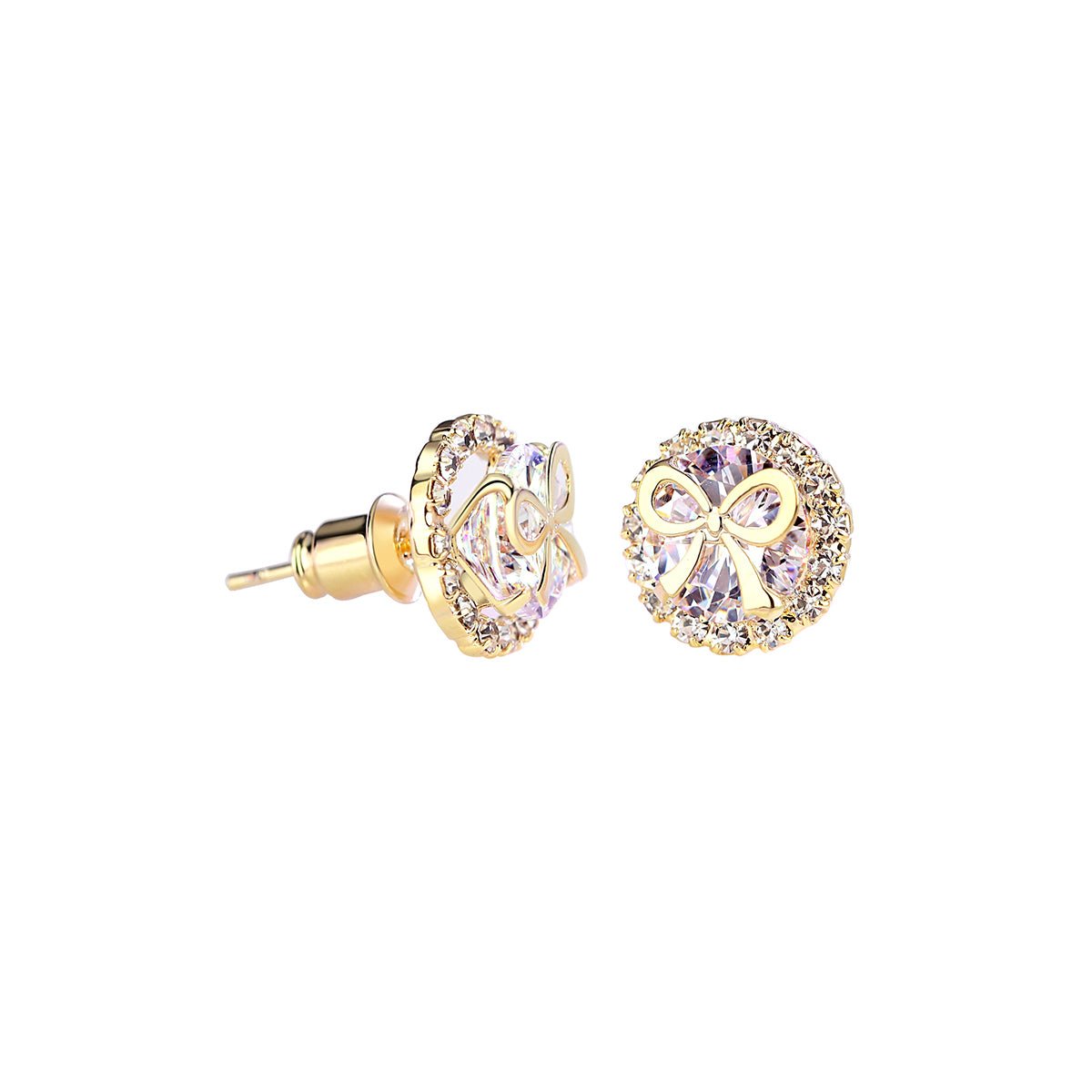 Gifted Bow Gold Earrings-1