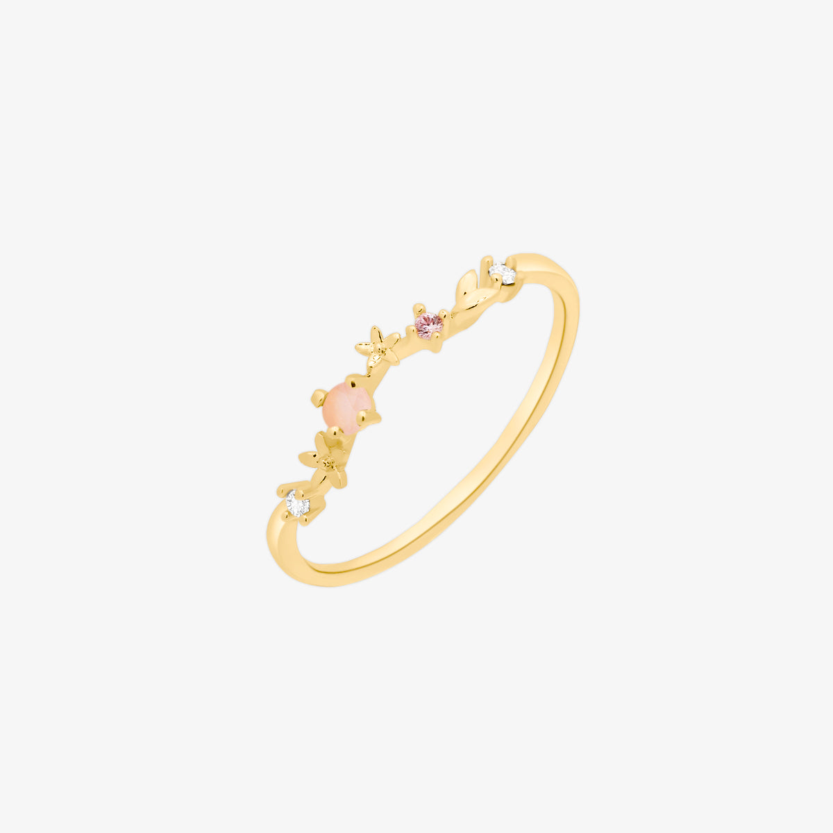 Rose quartz laurel ring-0