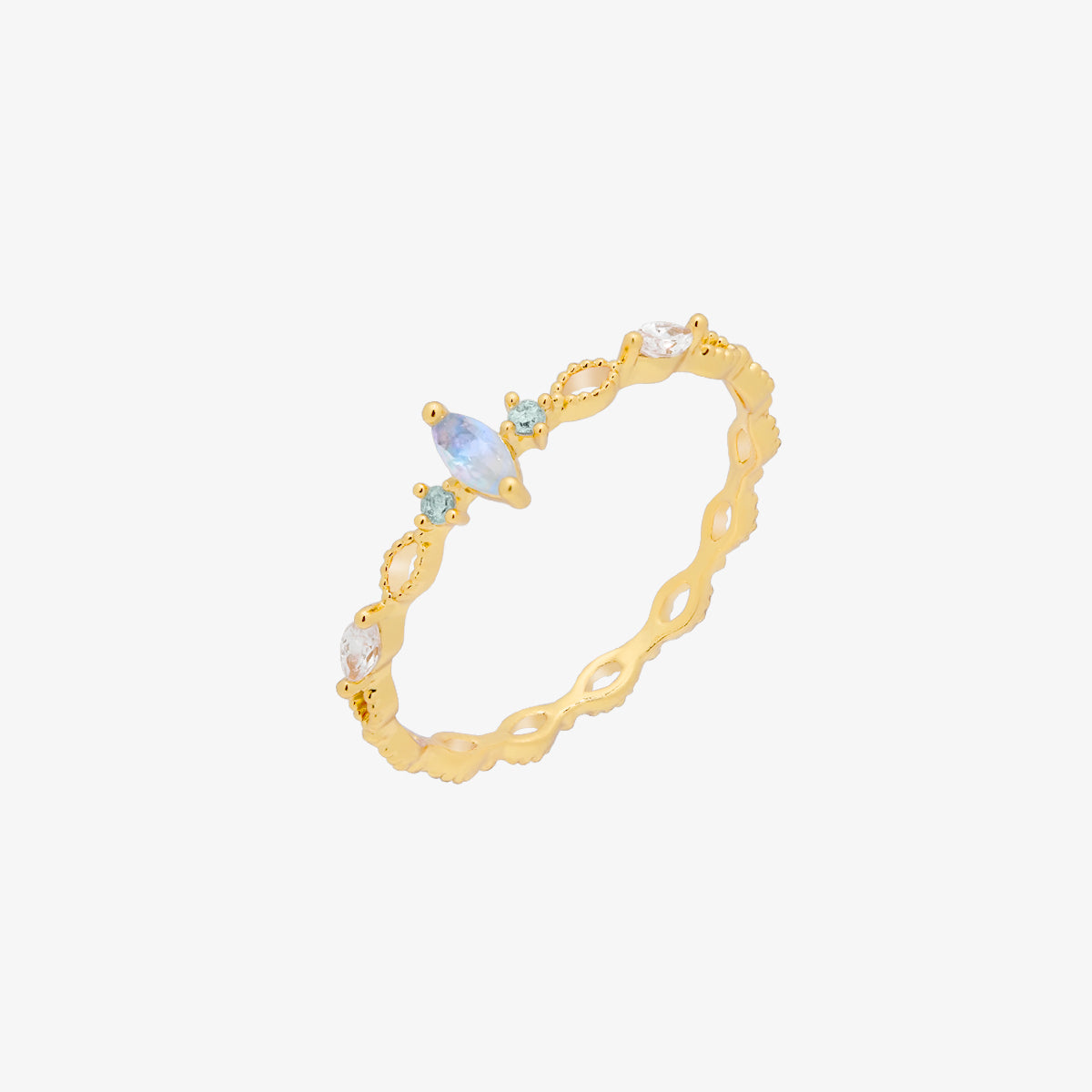 Moonstone Cubic Relay Ring-0
